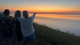 Kijk de gekleurde horizon 