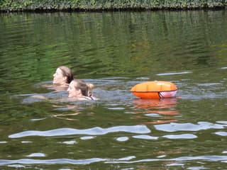 Lekker zwemmen op de vecht.