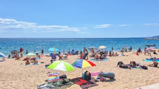 Aan het strand bij Fréjus, Zuid-Frankrijk 