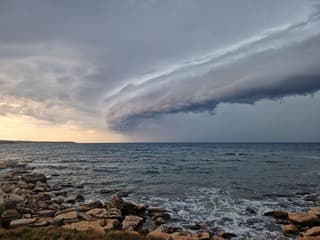 Naderende bui Umag Kroatië