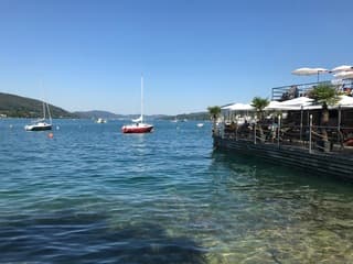 Velden, terras op het water.