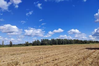 Blauwelucht, wolken en zon.
