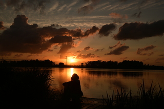 prachtige ondergang na de onweersbui