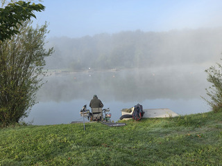 vissen in de mist