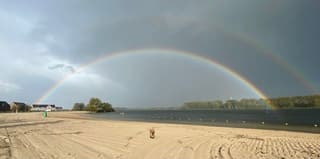 Wandelen met hond Guus in de regen en zonneschijn 