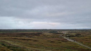 Licht gloort aan de horizon boven de Slufter 