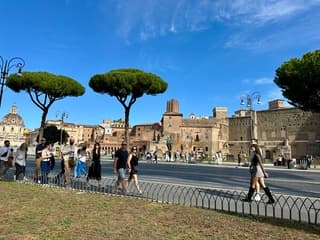 Zon bij het Forum Romanum.