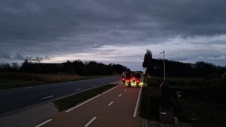 Licht aan de horizon en op het fietspad!