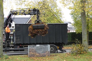 Bladerbak leegmaken. Herfst.