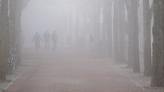 Mist in de Dorpsstraat op Vlieland