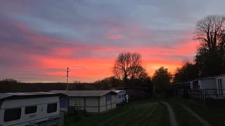 zonsondergang op camping de Grensheuvel Noorbeek