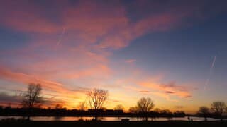 Mooie kleuren bij zonsondergang