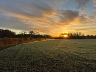 Wandelen in het koude ochtendgloren