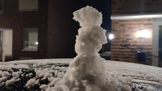 Nog net genoeg sneeuw voor een sneeuwpop(je)!