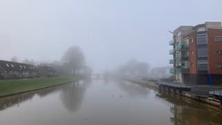 Nog steeds dikke mist.