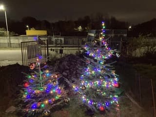 Kerstbomen bij de voordeur bij pap en mam de kerst kan bijna beginnen bij ons thuis