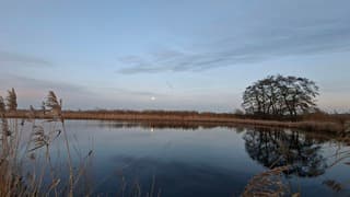 De (volle) maan al mooi zichtbaar om 16.21 uur