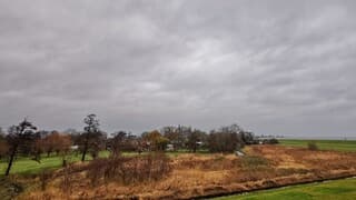 Zwaar bewolkt en af en toe regen 