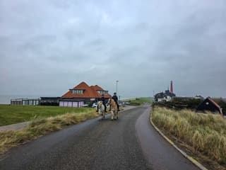 grijs...bewolkt..en boven zee wat mistig aan het worden..rond 3 uur 