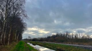 Prima wandelweer, maar wel een grijze dag. Donkere dagen voor kerst.