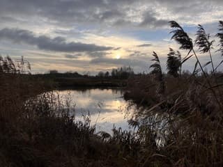 Weerspiegeling wolkenlucht 
