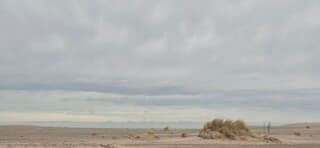 Grauwe lucht boven monster 