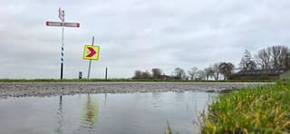 Bewolking boven de provincie Groningen vanmiddag 