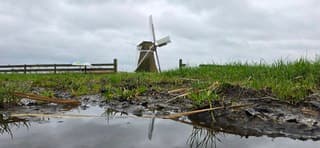 Bewolking boven de provincie Groningen vanmiddag 