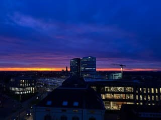 Arnhem met zonsopgang