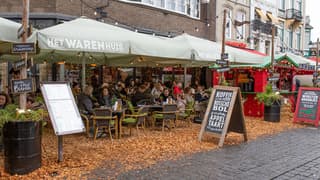 Prima terrasweer(met kachel) vanmorgen bij Serious Request in Den Bosch