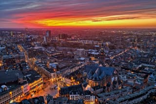 Prachtige zonsondergang, avondrood!