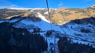 Lage zonnestand zon komr niet meer in het dal bij Hinterglemm