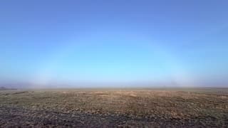 Mist halo boven het dorp Goutum 