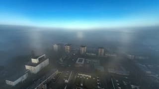 Halo en glorie in de mist, vanuit de lucht