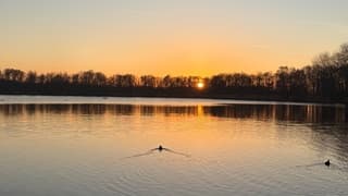 Winterse zonsondergang 