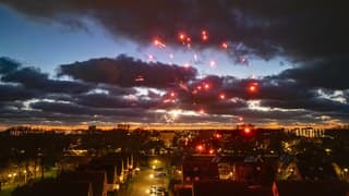 Vuurwerk na zonsondergang