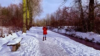 Sneeuwpret tijdens een wandeling 