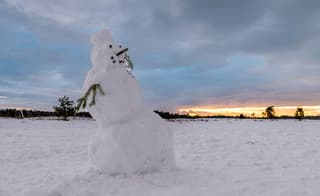 Winterse zonsondergang