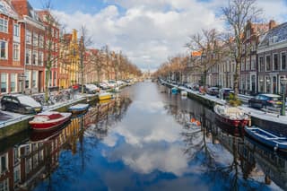 Sneeuw en ijs in Leiden