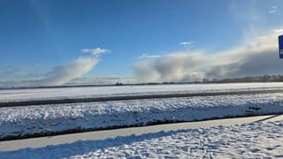 Sneeuwbui aan de horizon