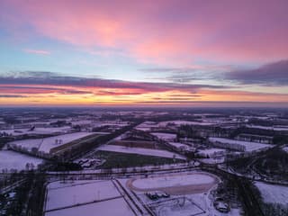 Een koude start van de dag in de Achterhoek 