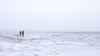 SNEEUWstorm op Strand Vlieland !