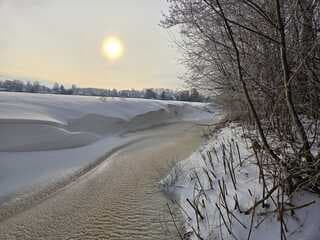Zon over wintergolven