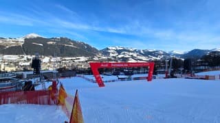 Kitzbuhel zielgelande voor de race op 24 januari