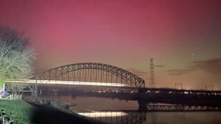 Prachtige noorderlicht in Arnhem