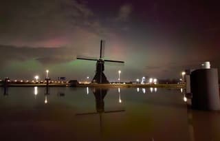 Noordelicht bij de Bonkmolen vannacht 