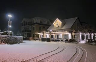 Verrassend pak sneeuw vanochtend 