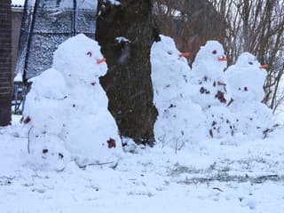 Sneeuw poppen in annen 