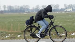 Afzien op fiets.