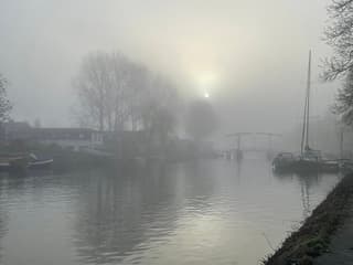 De zon piept door de mist